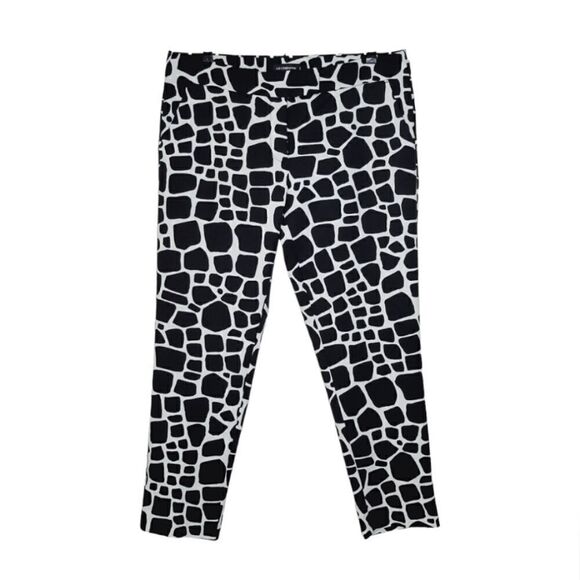 Liz Claiborne Career Emma Classic Black & White Patterned Ankle Pants Size 12 - Picture 1 of 7